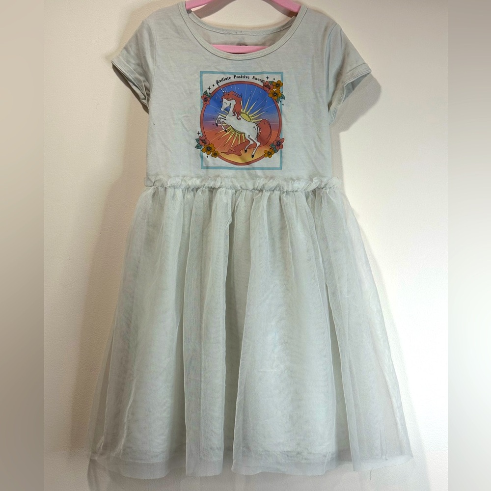 Wonder Nation Light Gray Unicorn Dress